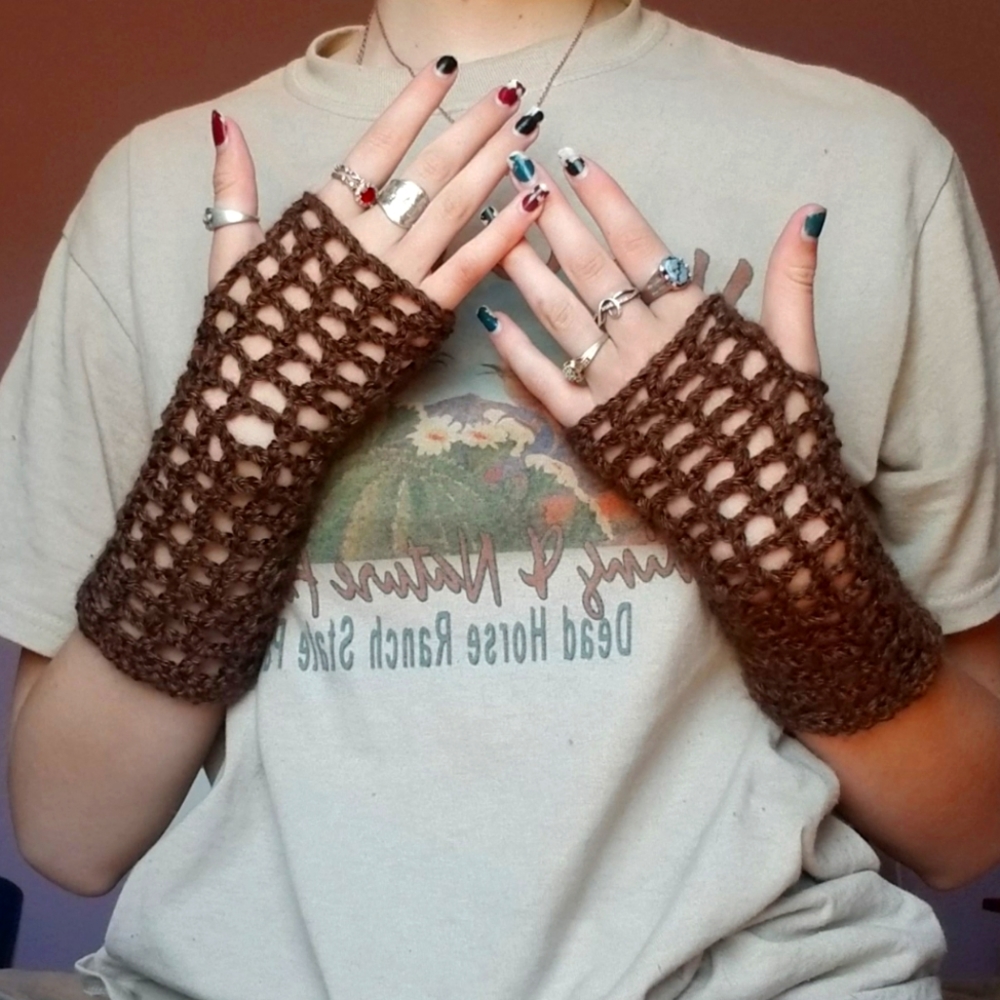 Dark Brown Fingerless Gloves